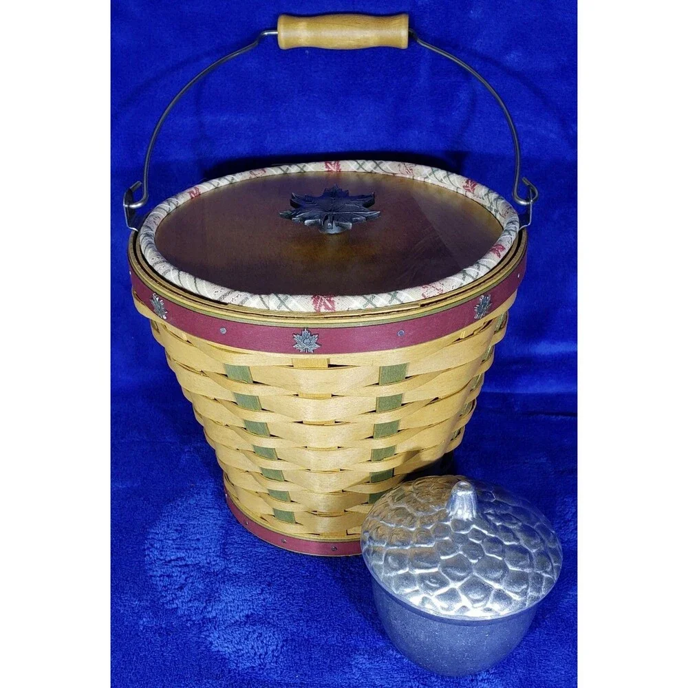 Longaberger 2003 Heritage Days Basket COMBO ~Metalware Acorn Candle~  #10601